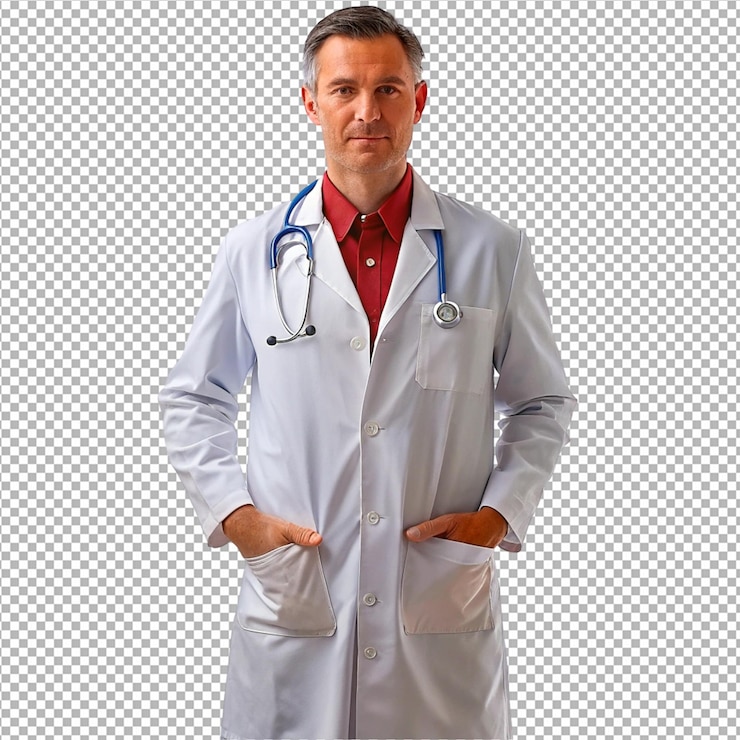PSD man doctor on transparent background
