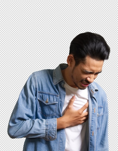 Man experiencing chest pain potential heart attack