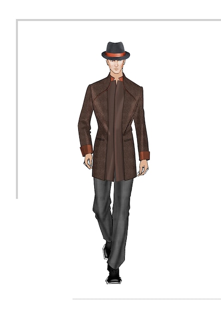 PSD man fashion suit cloth uniform style character design