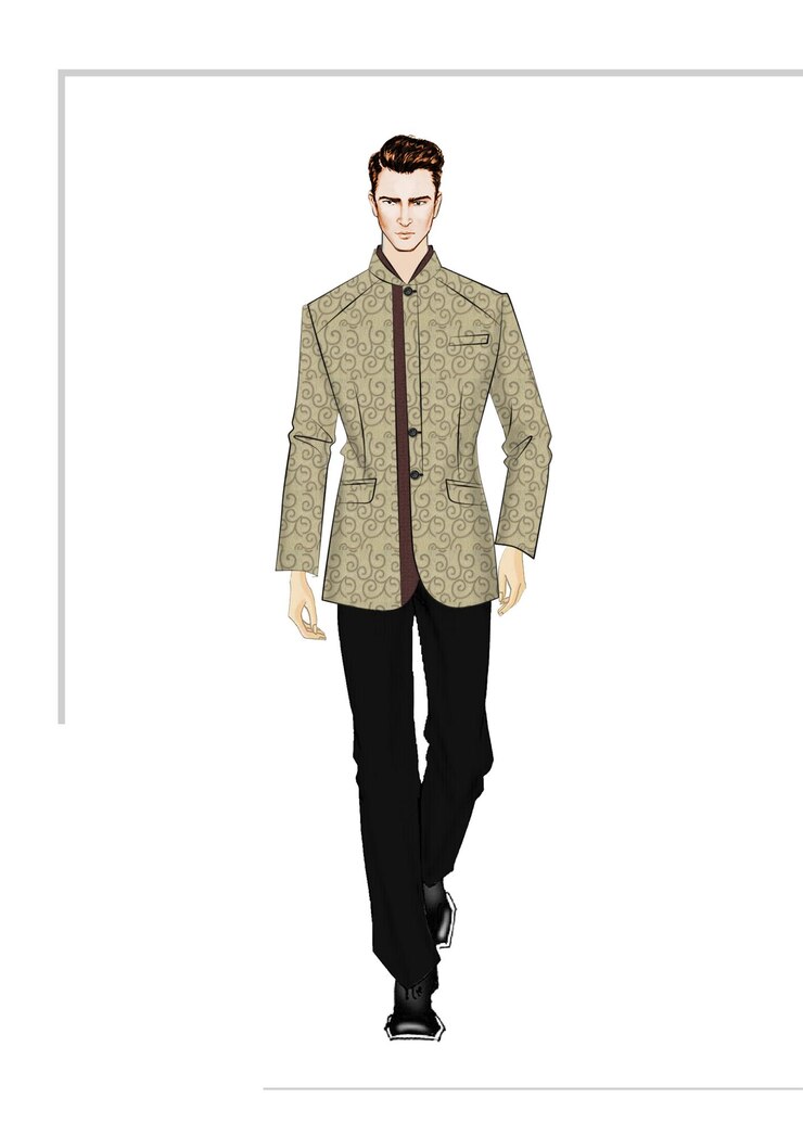 PSD man fashion suit cloth uniform style character design
