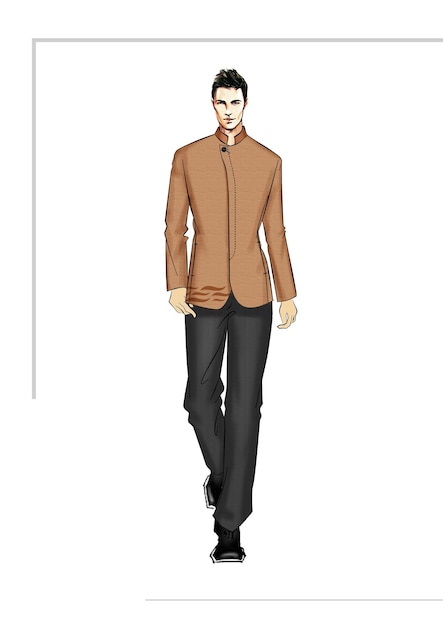 PSD man fashion suit cloth uniform style character design