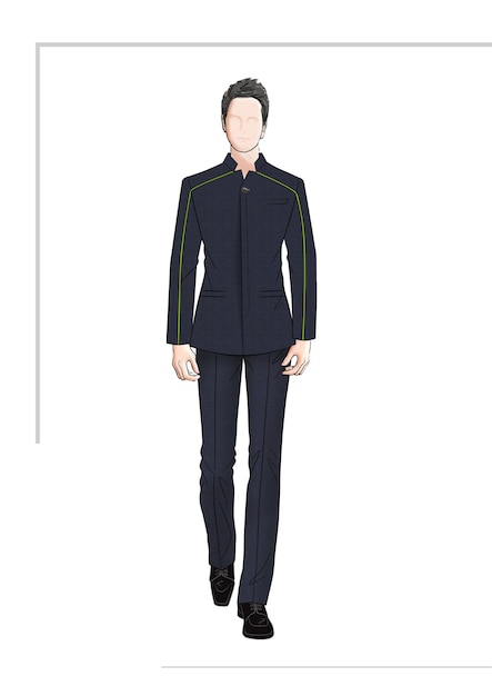 PSD man fashion suit cloth uniform style character design