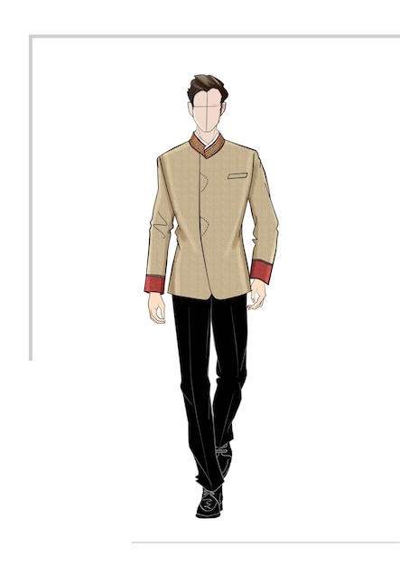 PSD man fashion suit cloth uniform style character design