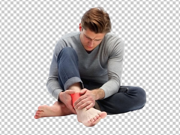 PSD man feeling foot pain