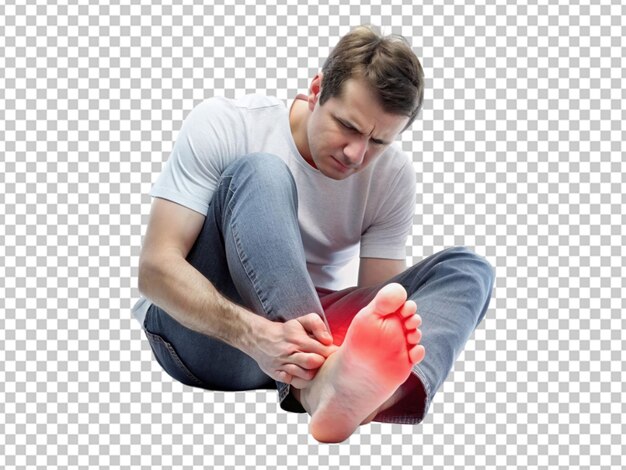 PSD man feeling foot pain