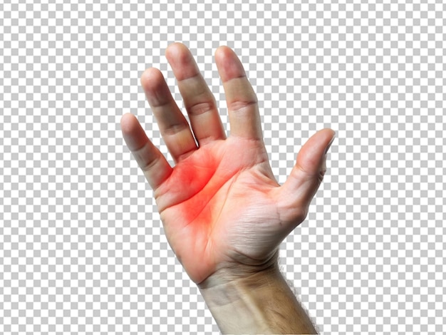 PSD man feeling hand pain