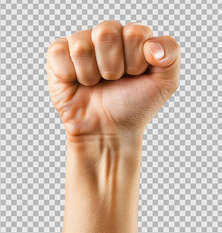 man fist on transparent background