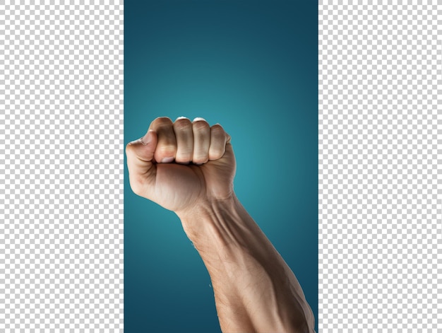 PSD man fist with transparent background