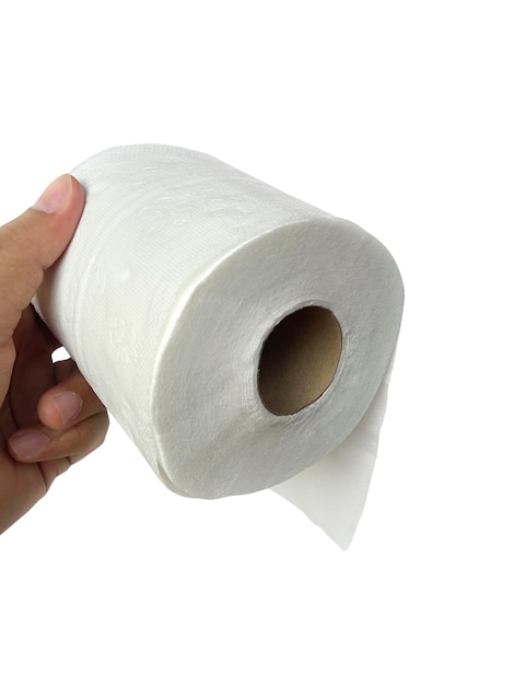 PSD a man hand holding toilet paper transparent background