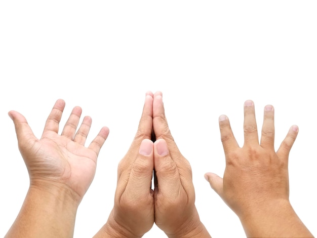 Man hand transparent background