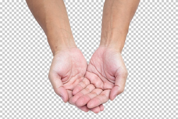 PSD man hands isolated