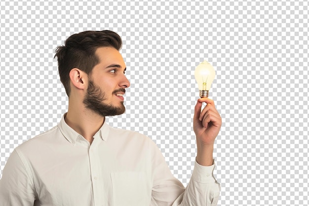 PSD man have an idea concept on white isolated background