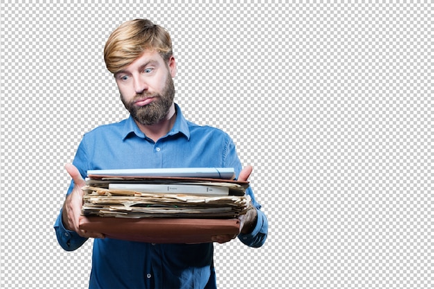 PSD man holding books