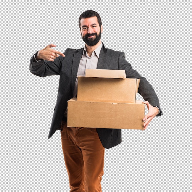 Man holding boxes