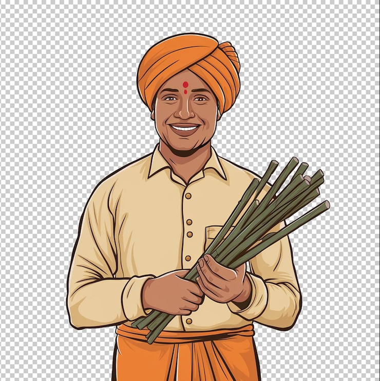 PSD a man holding a bundle of sticks with a man holding a stick