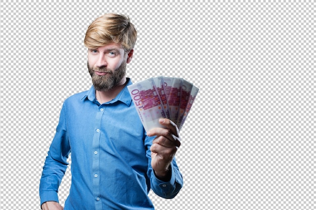 PSD man holding money