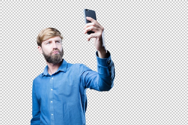 Man holding smartphone