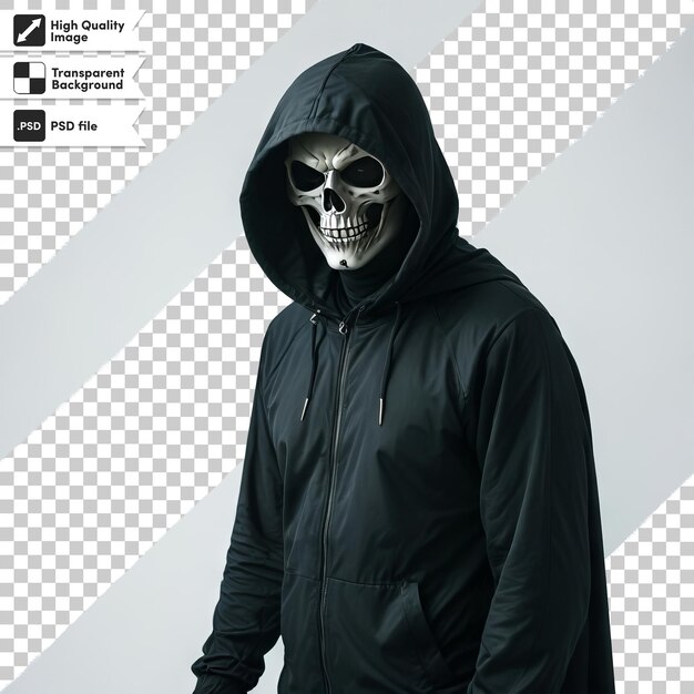 PSD a man in a hoodie with a skull on it