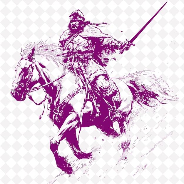 A man on a horse with a sword and a sword