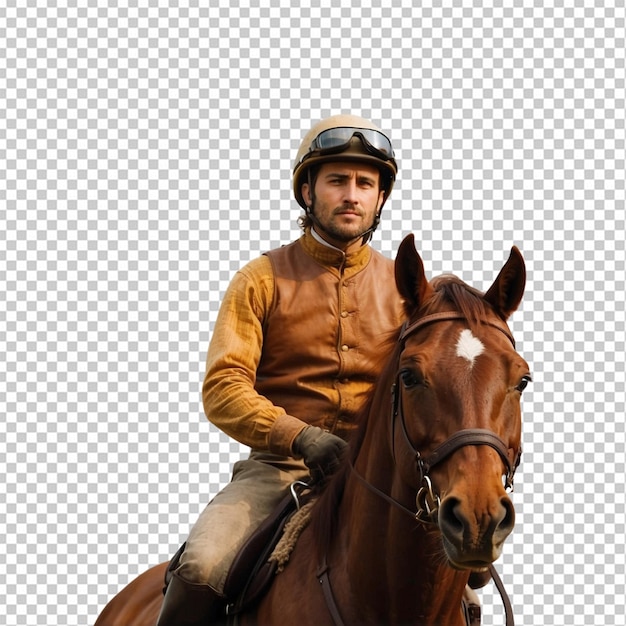 PSD man on horse with transparent background