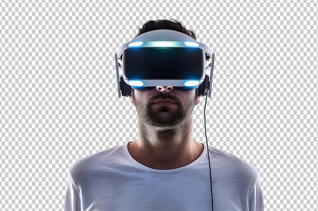 PSD Человек в очках виртуальной реальности
