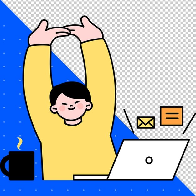 a man is doing a handstand in front of a laptop