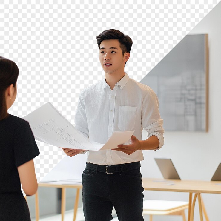 PSD 한 남자가 검은 드레스를 입은 여자와 함께 종이 한 장을 들고 있다