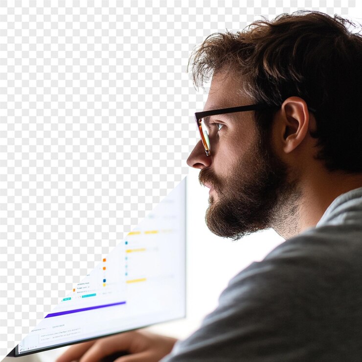 PSD a man is looking at a book that has the word quot the word quot on it