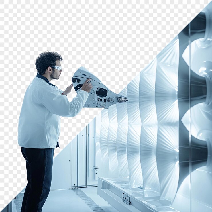 PSD a man is painting a wall with a light bulb