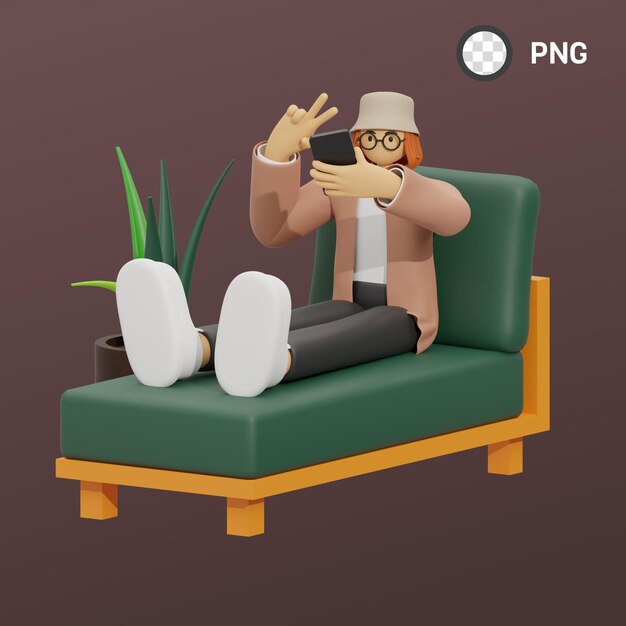 A man is sitting on a couch and the word png is on the bottom right corner.