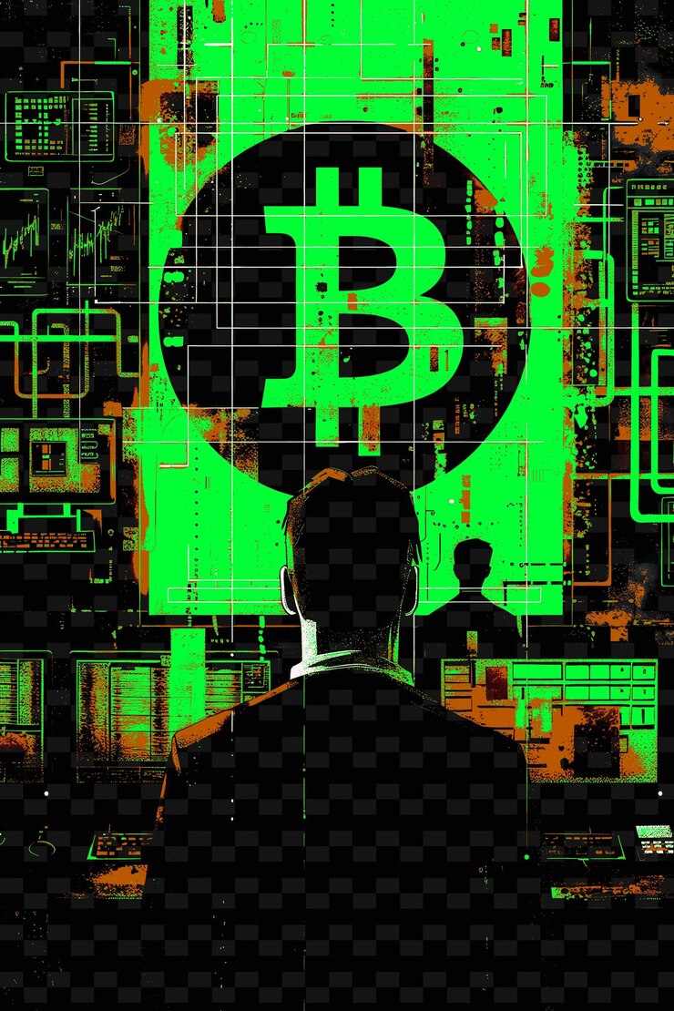 PSD a man is standing in front of a logo that says p p