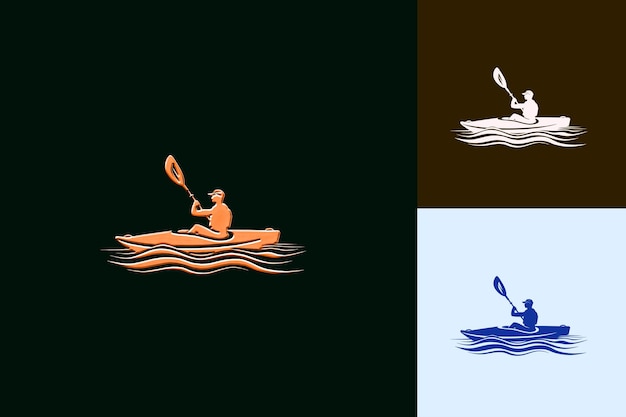 a man in a kayak with a man rowing in the middle