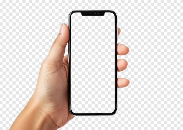 Man met een leeg scherm smartphone mockup png