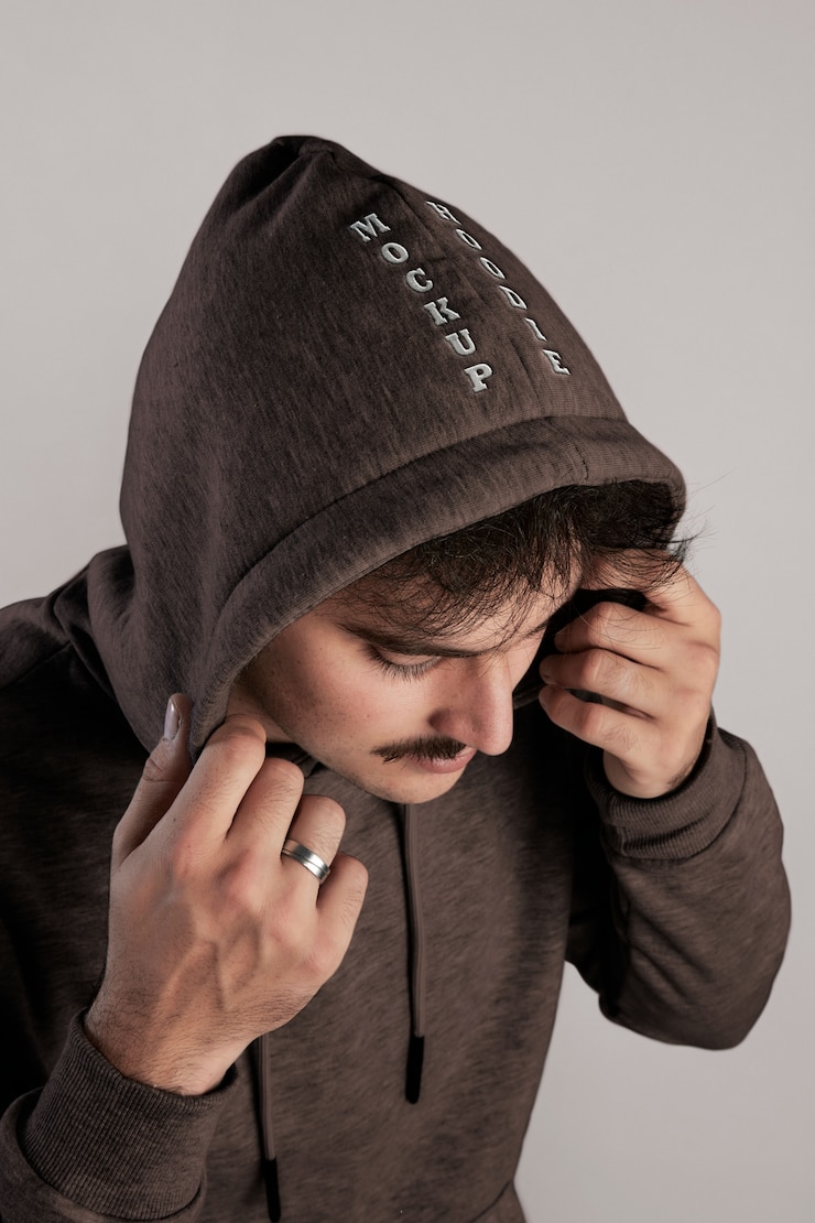 PSD man met sweatshirtmodel met hoodie