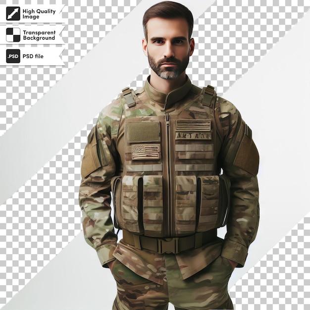 PSD a man in a military uniform with the words quot army quot on the back