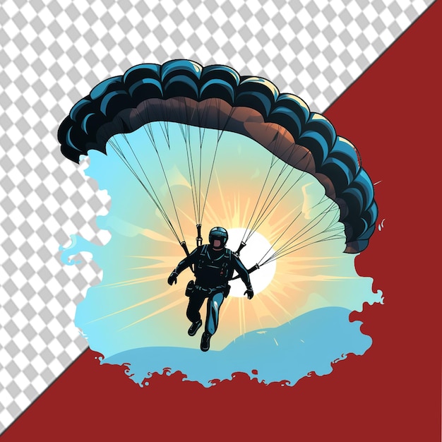 PSD a man parachuting isolated vector logp