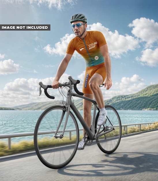 a man riding a bike with a bike and the words contact on the front
