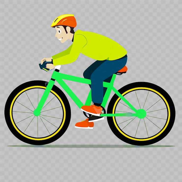 PSD a man riding a bike with a helmet on