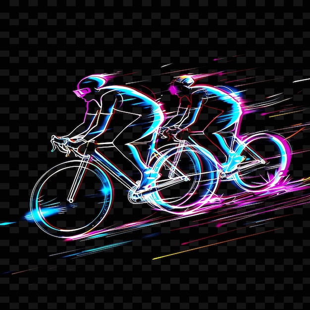 A man riding a bike with neon lights on the back