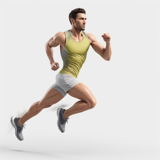 Man running outdoor psd on a white background