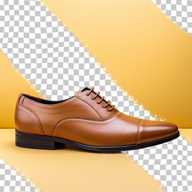 Man s isolated brown leather shoe transparent background