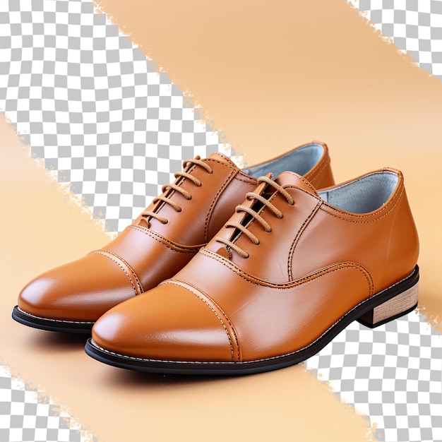 PSD man s isolated brown leather shoe transparent background