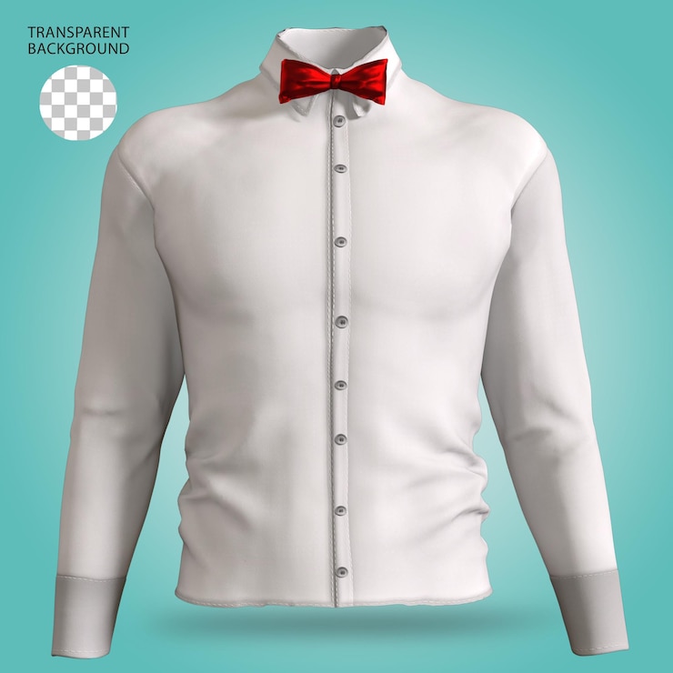 PSD man shirt dress bowtie fashion isolated 3d rendered illustration