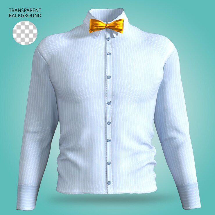 PSD man shirt dress bowtie fashion isolated 3d rendered illustration