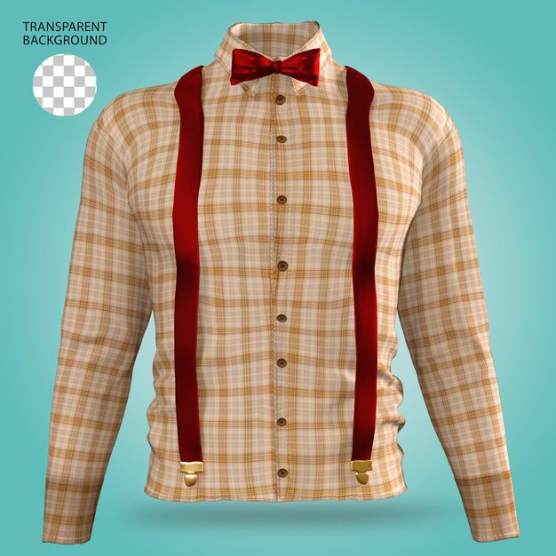 PSD man shirt dress bowtie mode geïsoleerde 3d gerenderde illustratie