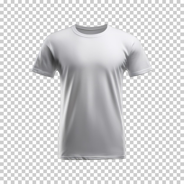 Man short sleeve white tshirt isolated on transparent background