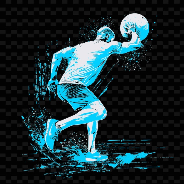 PSD a man in shorts kicking a ball in the water