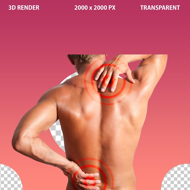 A man showing back pain png