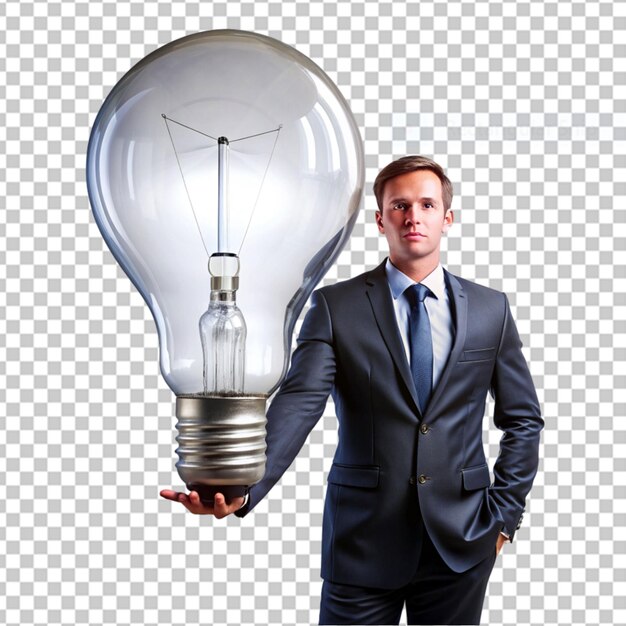 PSD man showing a light bulb