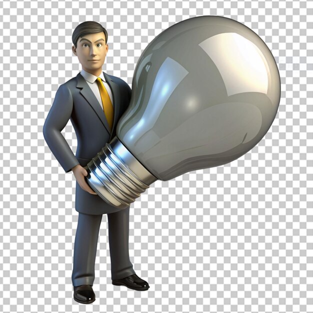 PSD man showing a light bulb